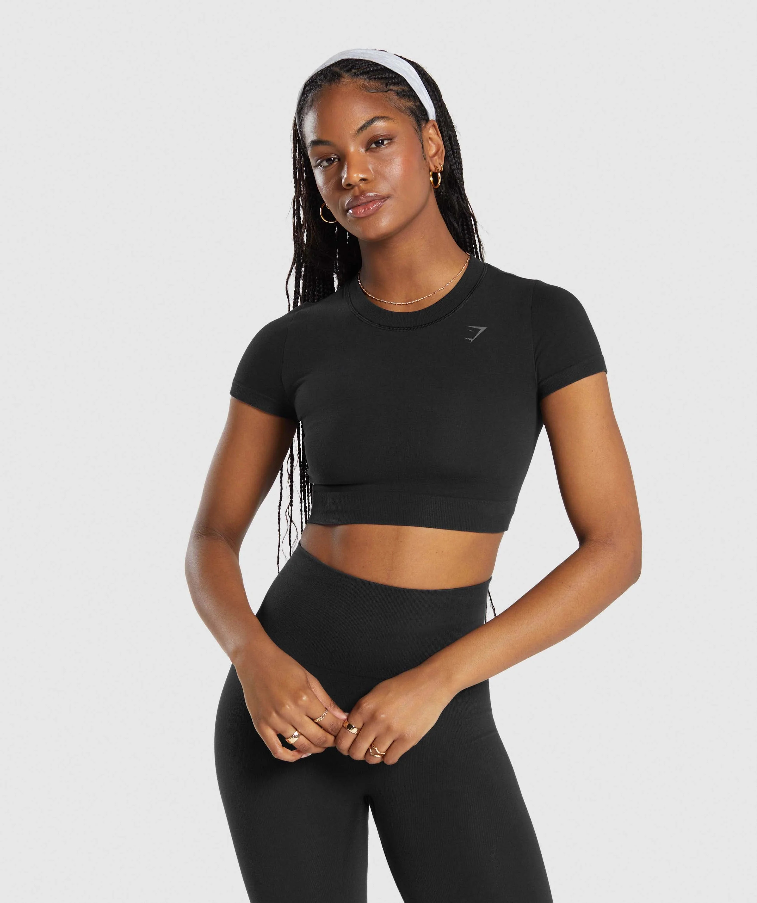 Gymshark Cotton Seamless Crop Top - Black | Gymshark US