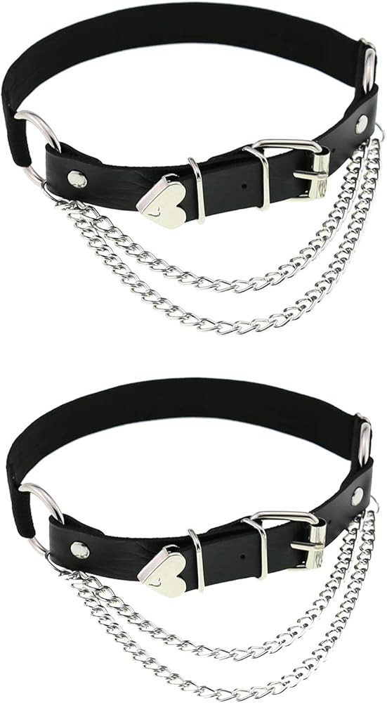 Adjustable Leg Garter with Chains, Elastic Punk Thigh Garters for Women, 1 Pair | Amazon (US)