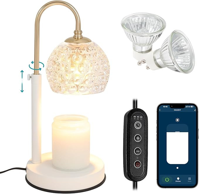 Loiogohot Candle Warmer Lamp with Timer & Dimmable Candle Warmer Height Adjustable Height,Vintage... | Amazon (US)
