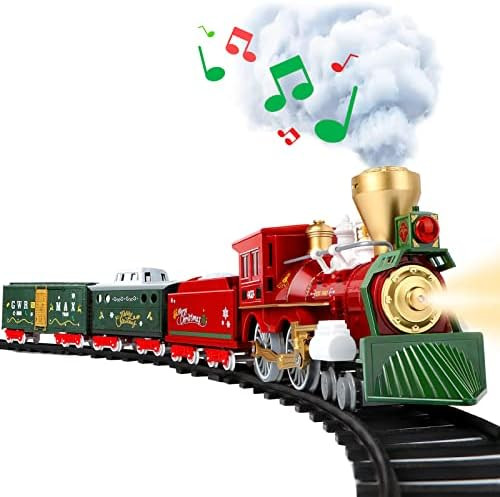 Hot Bee Christmas Train Set, Train Sets for Boys 4-7, Around The Christmas Tree Train Toys w/ Smo... | Amazon (US)