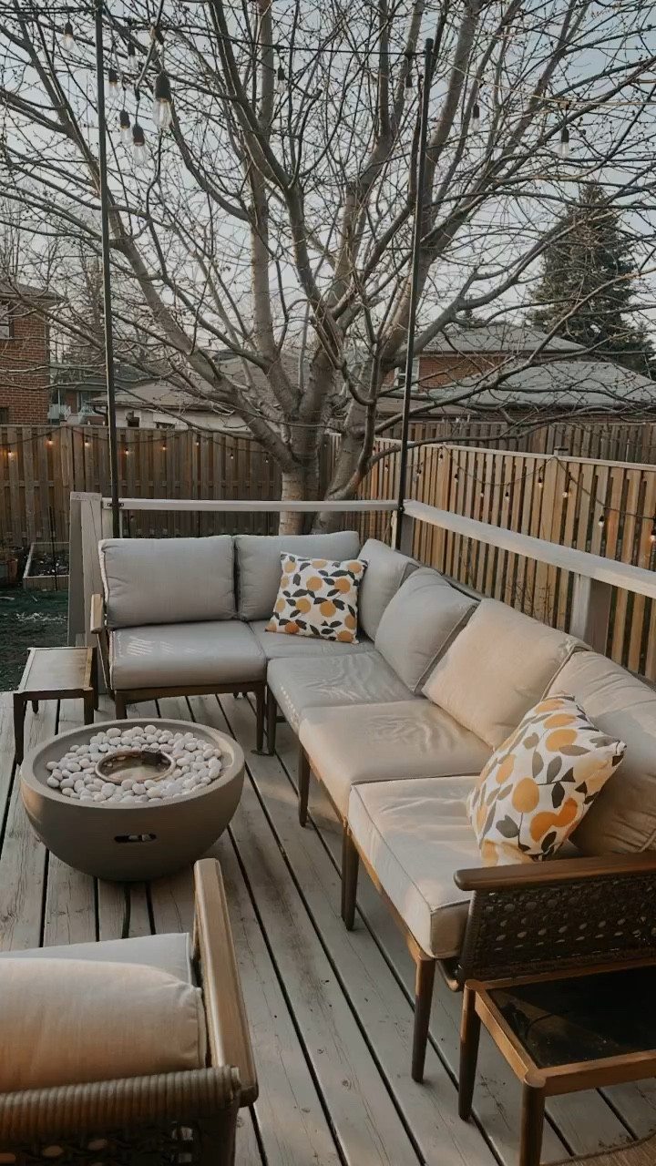 Relax on this modular outdoor set that you can customize to your space. Once the sun goes down, the fire will be cozy and warming  

#LTKhome