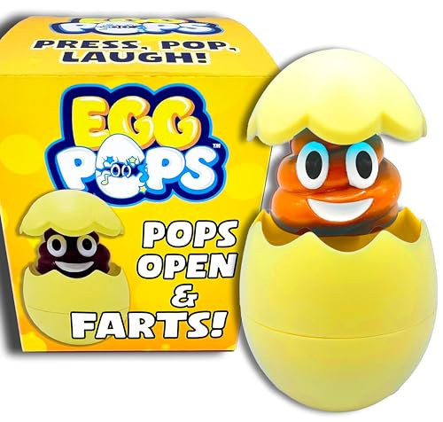 Egg Pops Farting Toy – Pops Up & Farts, Easter Basket Stuffers for Teens & Kids, Interactive Poop Character in Egg Shell, Silly Novelty Gag Gift for Boys & Girls, Easter Toys Essentials (Yellow) | Amazon (US)