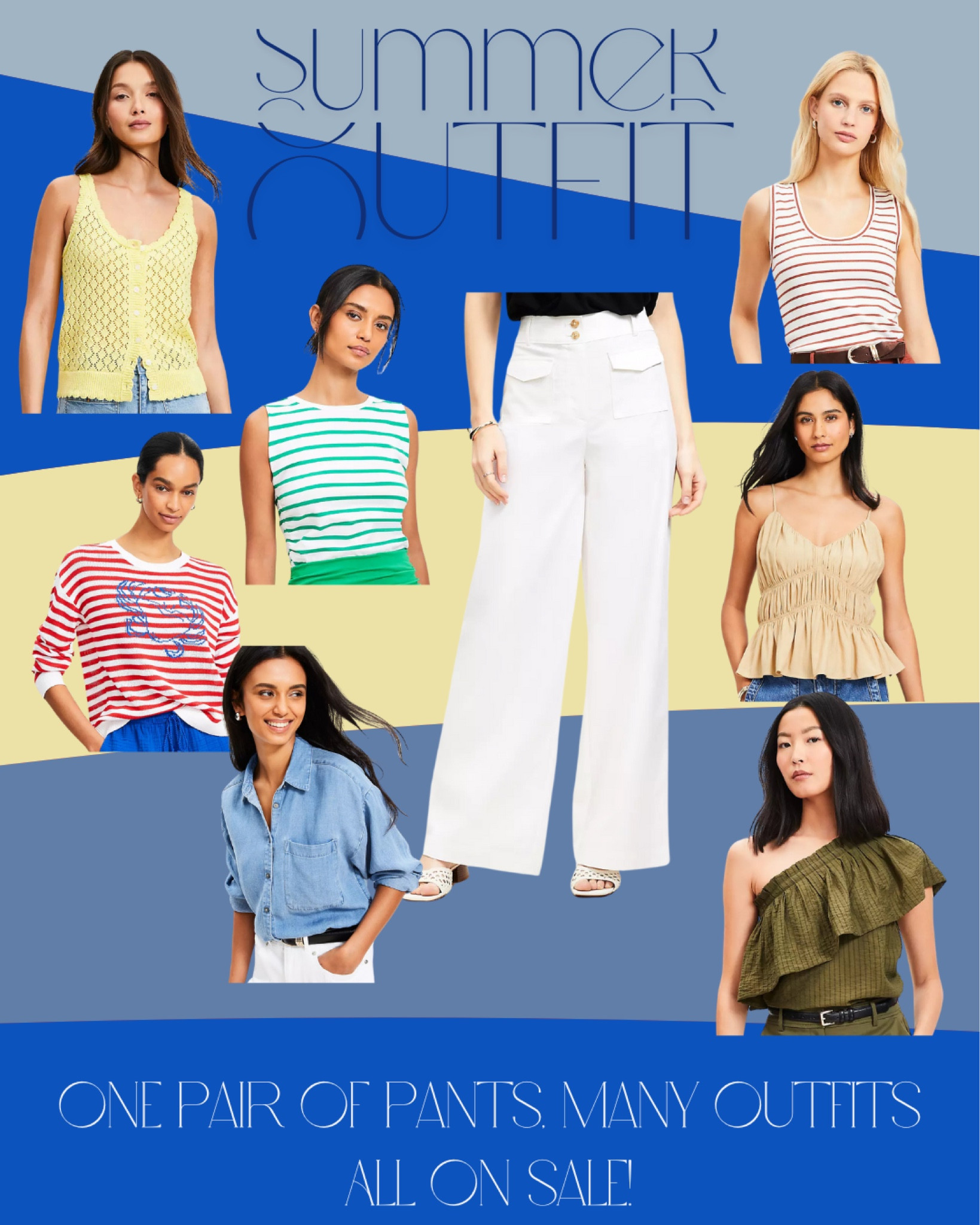 One pair of pants paired with different shirts equals many outfits. Now all on sale!!

#LTKSummerEdit #LTKStyleTip #LTKSaleAlert