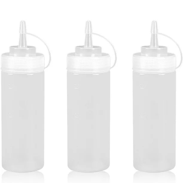 3 Pack 12 oz Condiment Squeeze Bottles Ketchup Squeeze Squirt Bottle for Sauce, BBQ, Dressing, Pa... | Walmart (US)