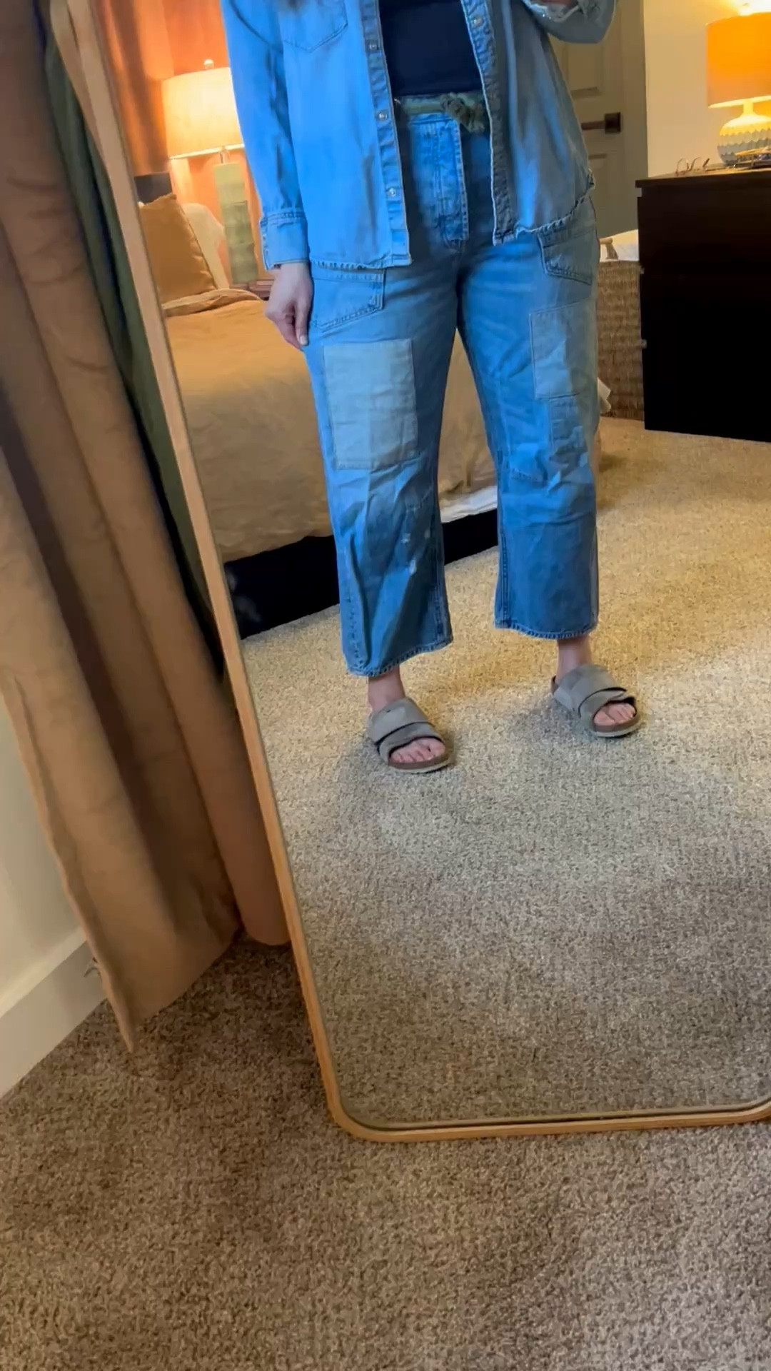 Spring transitional look. Denim, denim, denim. 

#LTKMidsize #LTKmomlife #LTKootd