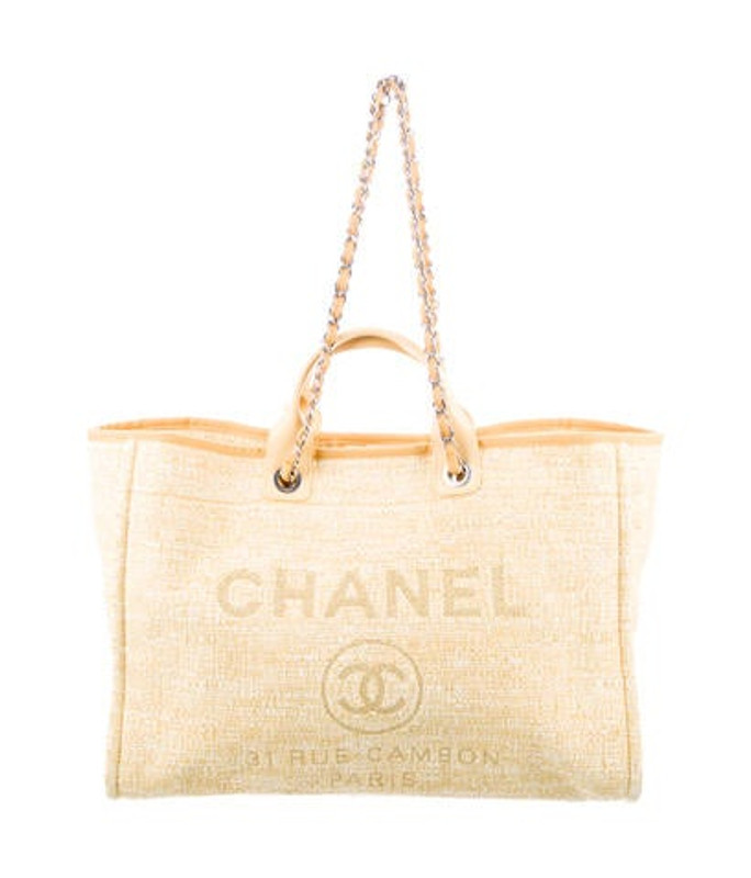 Chanel 2018 Large Deauville Shopping Tote Yellow Chanel 2018 Large Deauville Shopping Tote | The RealReal