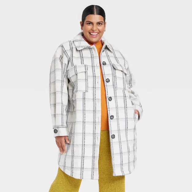 Women's Plus Size Shacket - Ava & Viv™ Plaid | Target