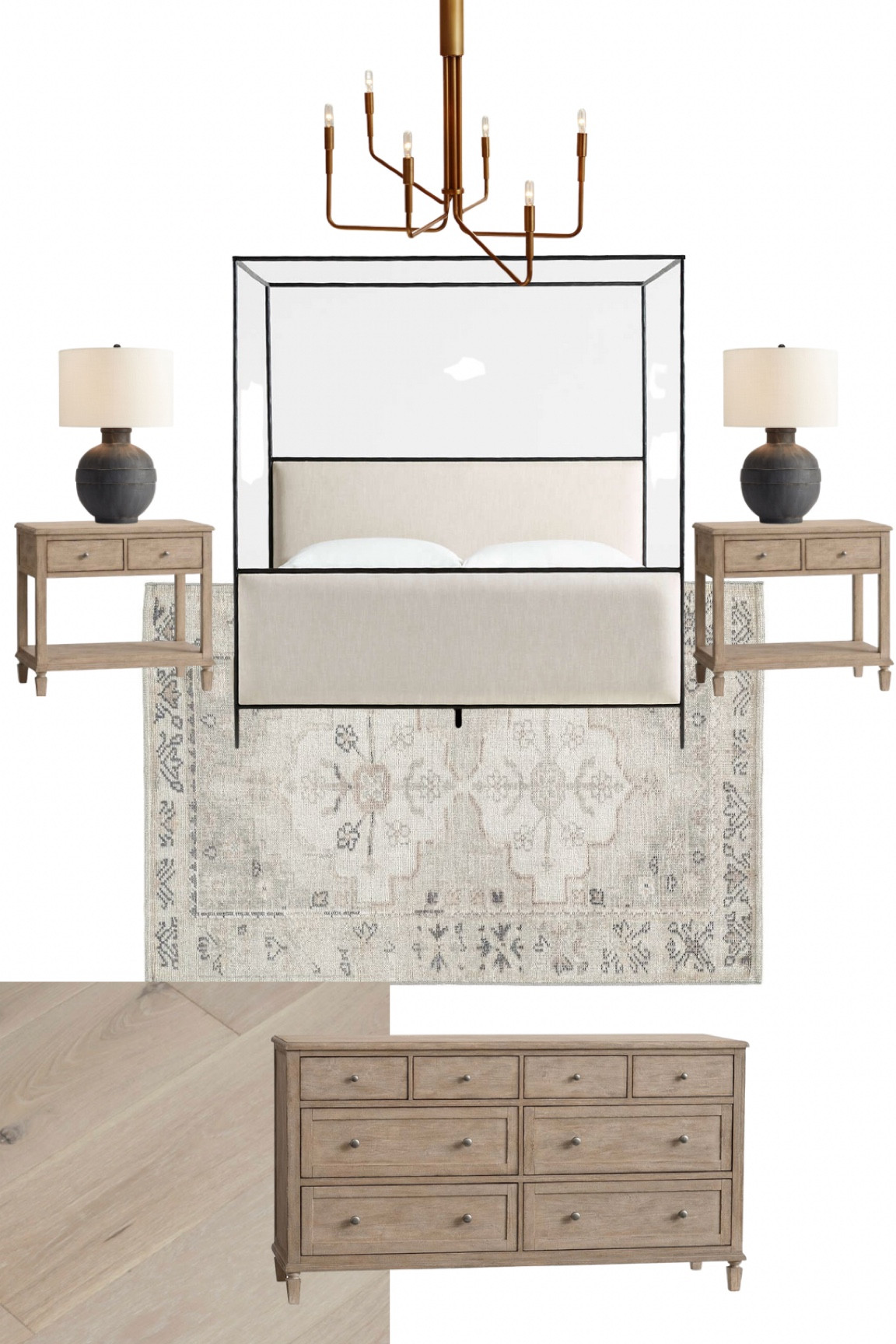 Primary bedroom - pottery barn rug. Canopy bed! 

#LTKunder100 #LTKhome #LTKunder50