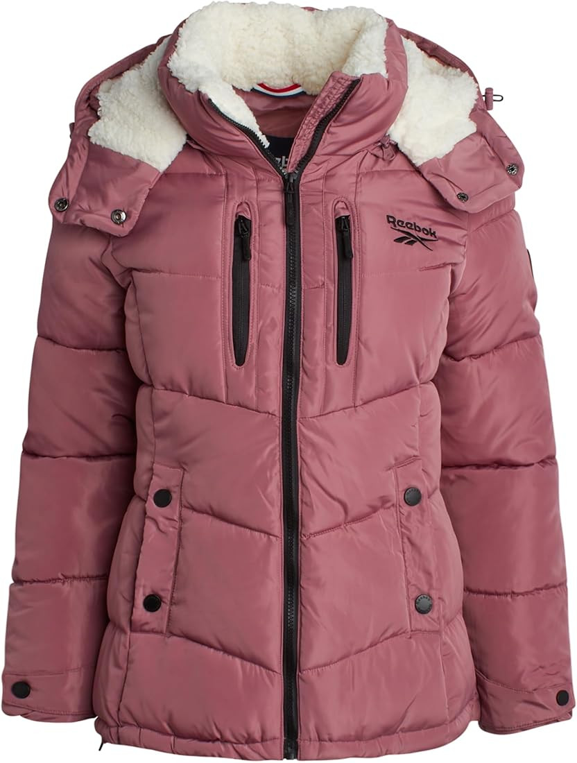 Reebok Women's Puffer Jacket - Heavyweight Quilted Puffer Jacket with Faux Fur Trim Hood - Outerw... | Amazon (US)