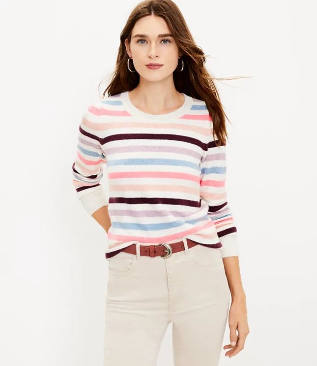 Striped Puff Sleeve Sweater | LOFT