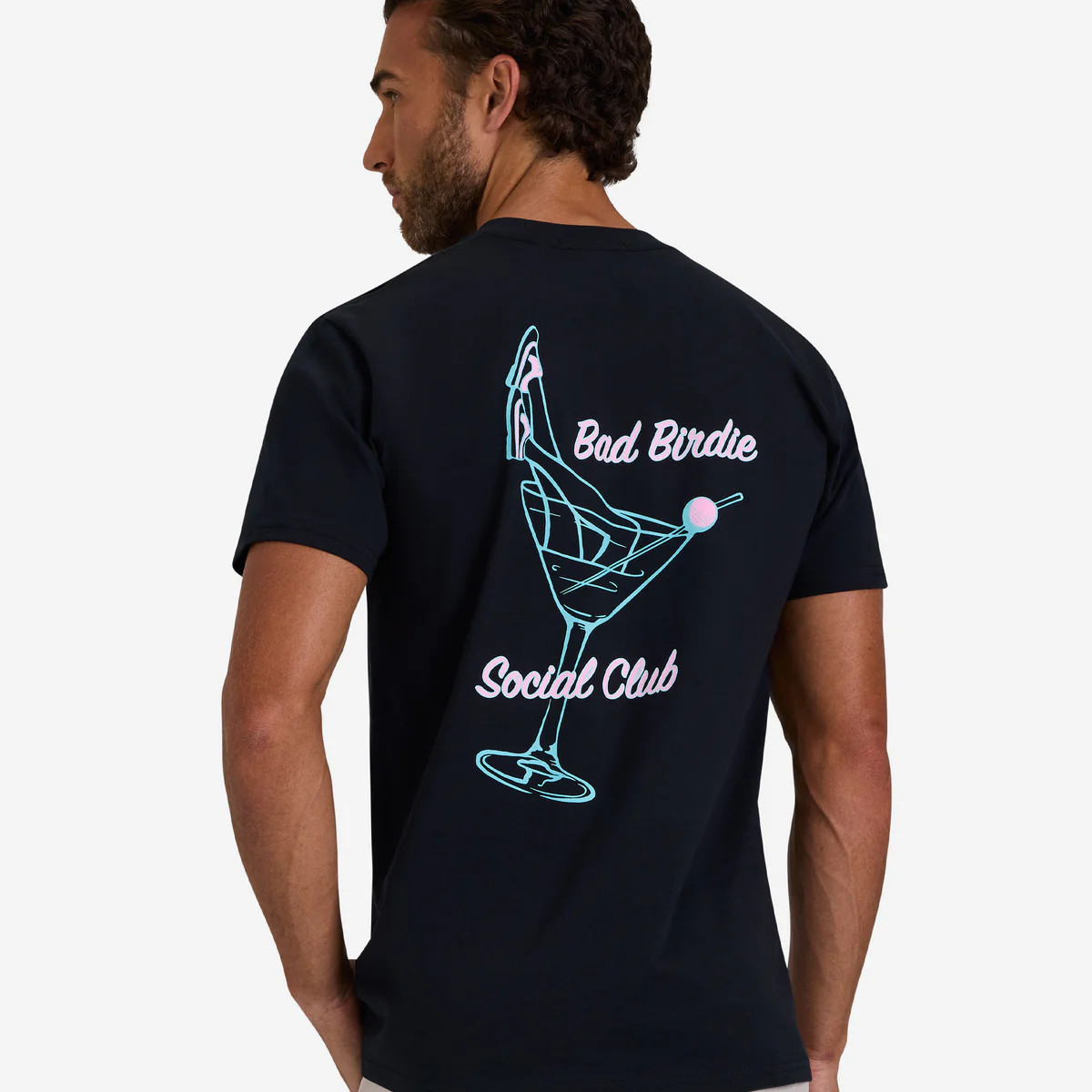 Social Club Neon Sign Tee - Black | Bad Birdie Golf