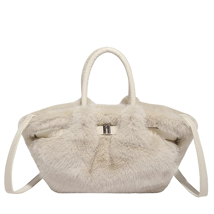 Furry Purse Mini Fluffy Tote Bag Designer Fuzzy Crossbody Handbag Faux Fur Purses for Women Plush... | Amazon (US)