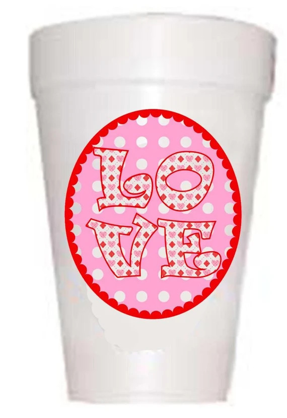Valentine Love Styrofoam Cups | Etsy | Etsy (US)