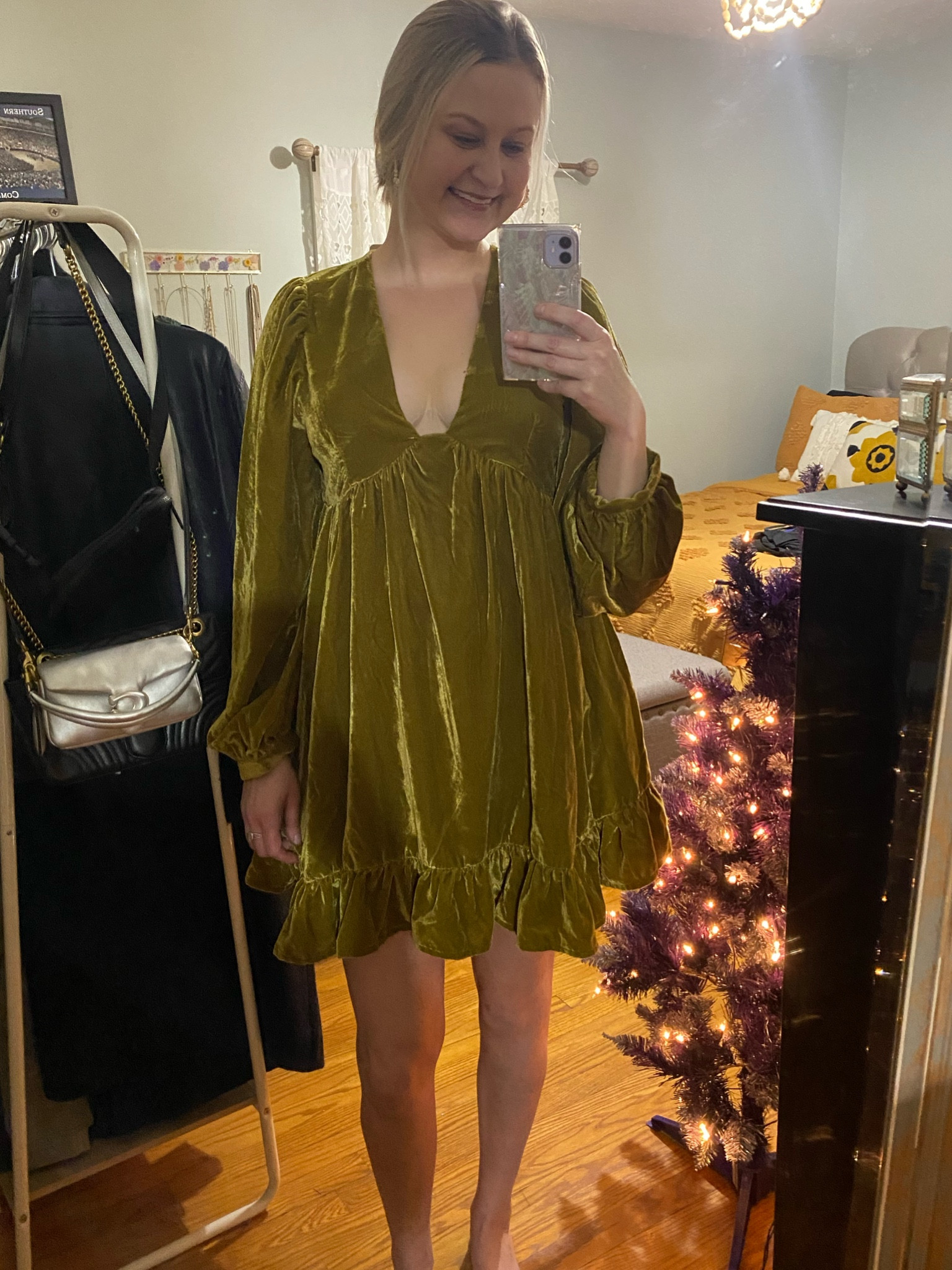 Gorgeous velvet Free People dress ! I love this unique color but it’s sold out (rose and blue color still available!) I got a medium! 

#LTKSeasonal #LTKstyletip #LTKHoliday