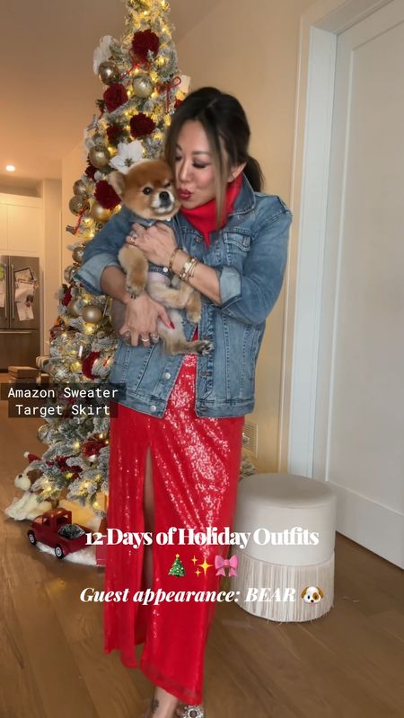 Holifsy outfits, Holiday style, red Amazon sweater, red sequin target skirt, holiday Ootn, Christmas outfit, style for a steal. All small 

#LTKstyletip #LTKHoliday #LTKfindsunder100