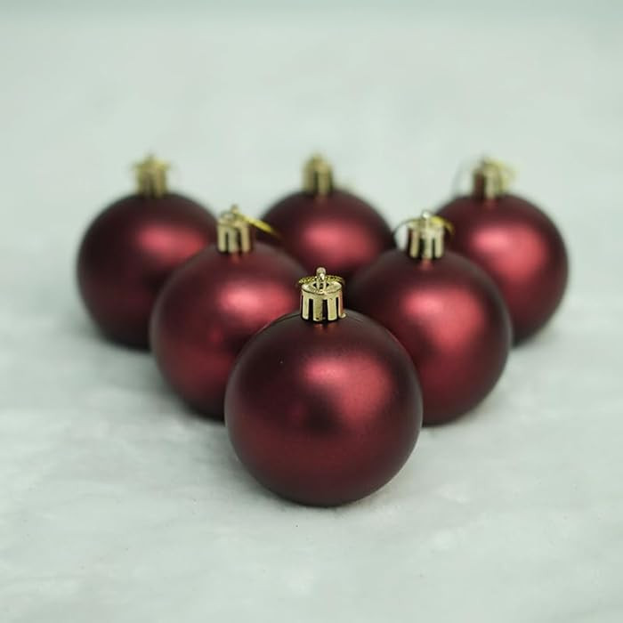 YYCRAFT Matte Burgundy Shatterproof Christmas Ornament 6cm Unique Color Ornament for Holiday Deco... | Amazon (US)