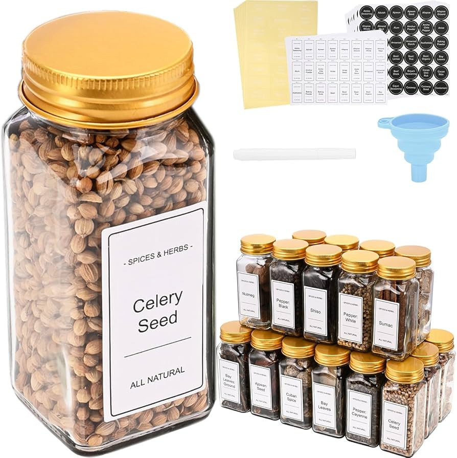 28 Pcs Spice Jars with Label, Umeantobee 4 Oz Glass Spice Jars with Lids, Spice Container Condime... | Amazon (CA)