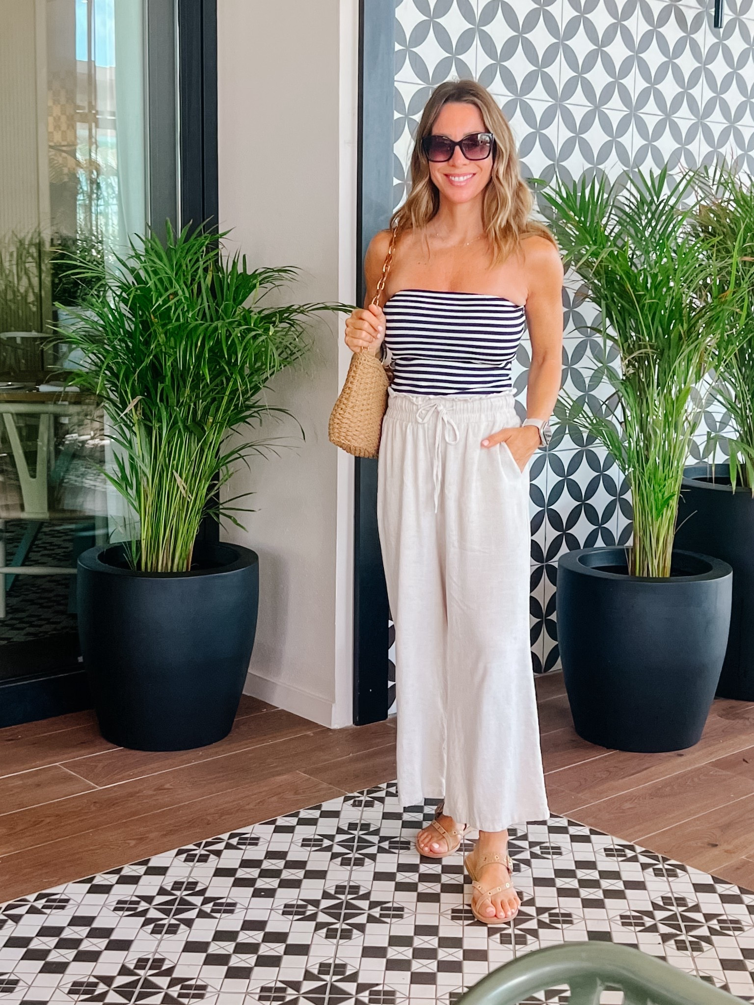the best tube top with removable straps! 

Top Fit: XS | Pants Fit: XS

#LTKTravel #LTKStyleTip #LTKPetite