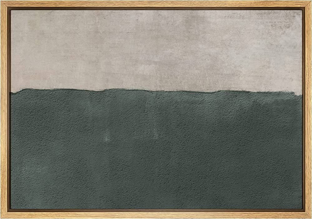 SIGNWIN Framed Canvas Print Wall Art Gray Dark Teal Pastel Color Field Abstract Shapes Illustrati... | Amazon (US)