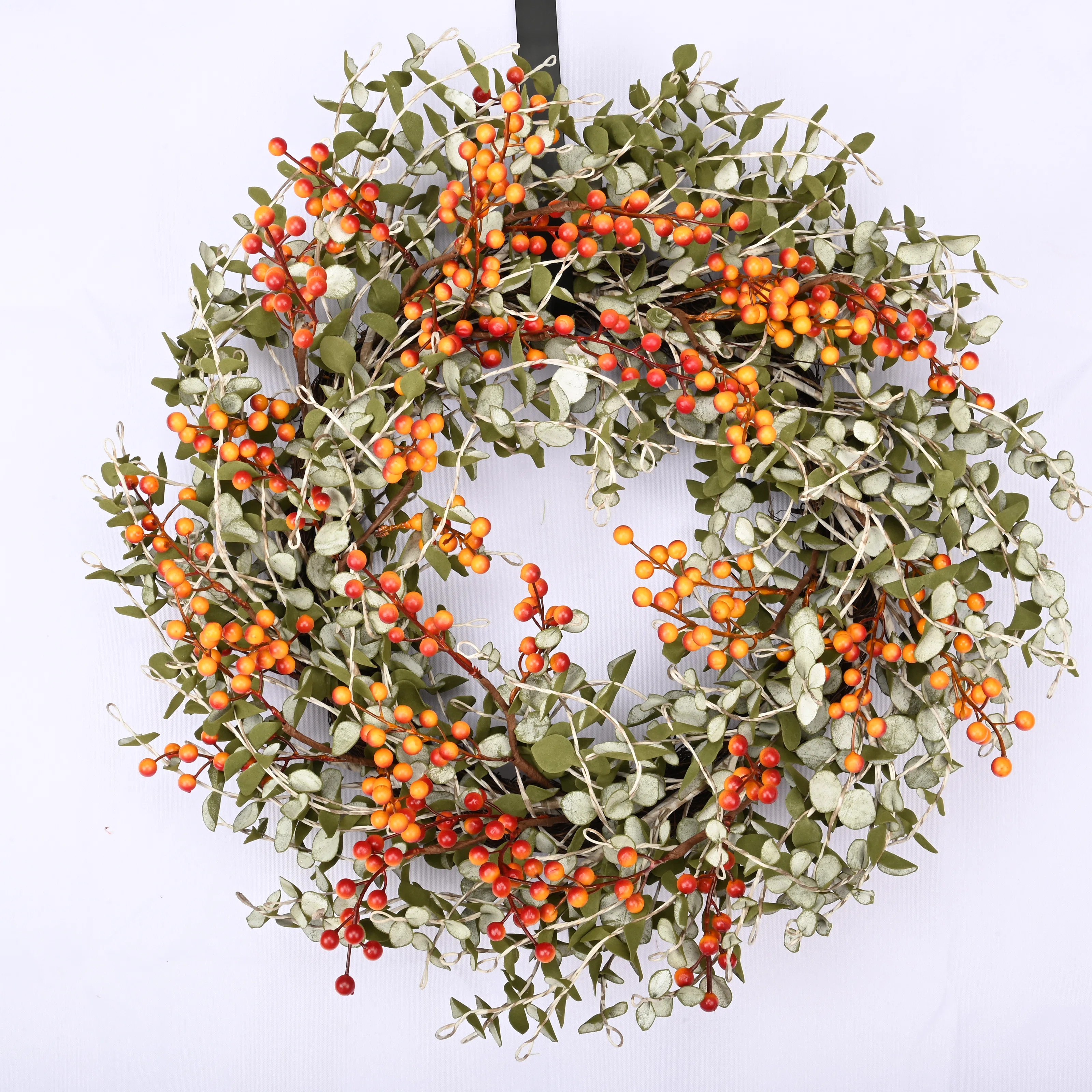 24" Artificial Eucalyptus Berry Thanksgiving Fall Front Door Wreath | Wayfair North America