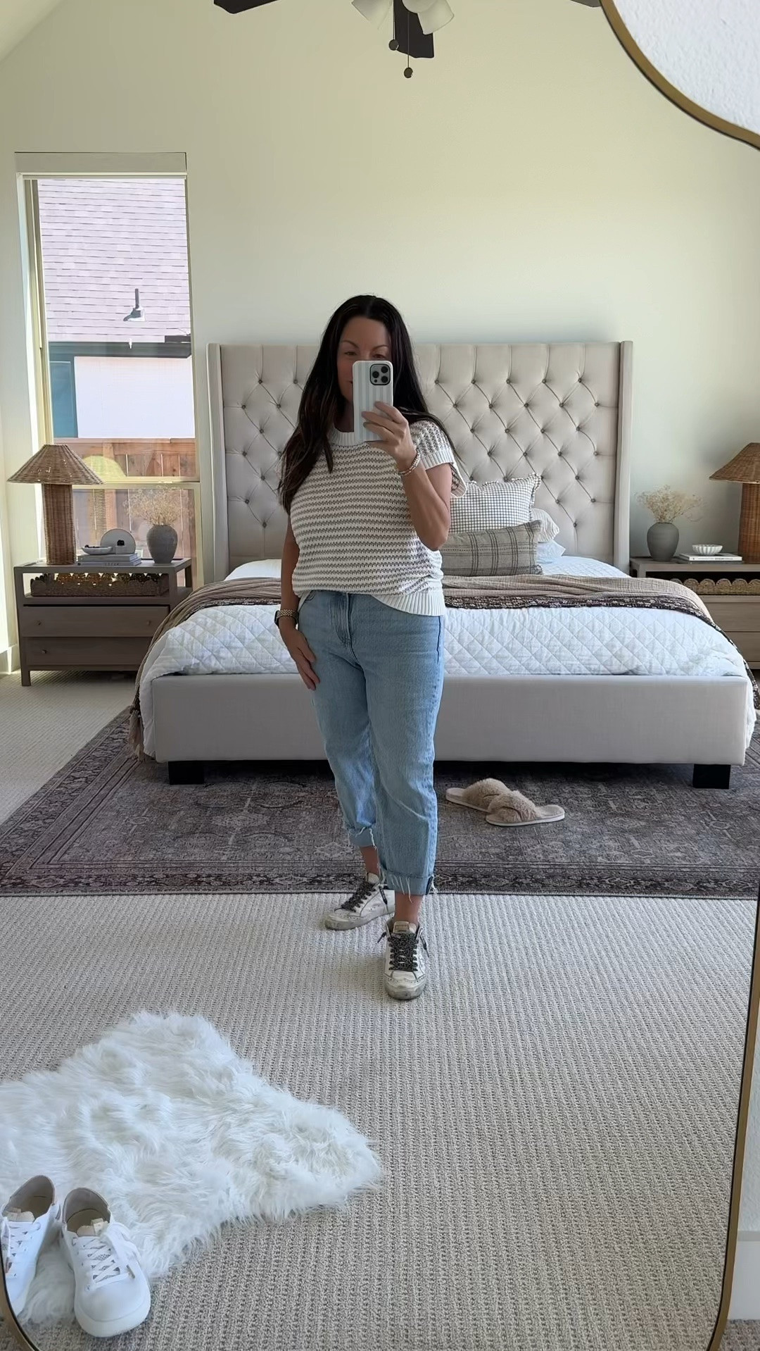 Easy everyday outfit you can throw on and feel put together in seconds 🤍 #affiliate link Light wash jeans + a textured neutral top is one of my go-to combos for spring and summer—comfortable, flattering, and easy to style with sneakers or sandals. Mixing Amazon finds with Express denim for that high-low look I always love. Follow me on LTK for daily outfit ideas, casual style, and affordable finds.

#LTKOver40 #LTKPetite #LTKootd