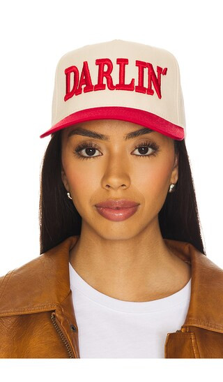 Patch Puff Embroider Cap in Red Cream | Revolve Clothing (Global)