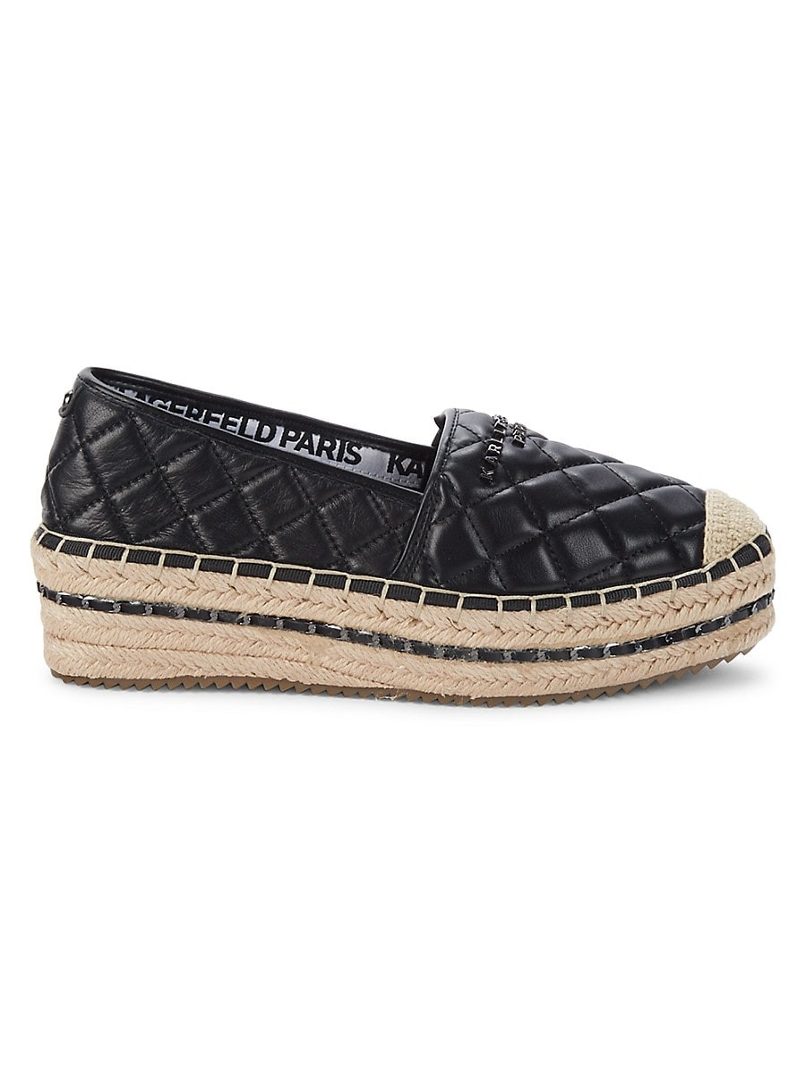 Karl Lagerfeld Paris Women's Dalia Quilted Platform Espadrilles - Black - Size 10 | Saks Fifth Avenue OFF 5TH
