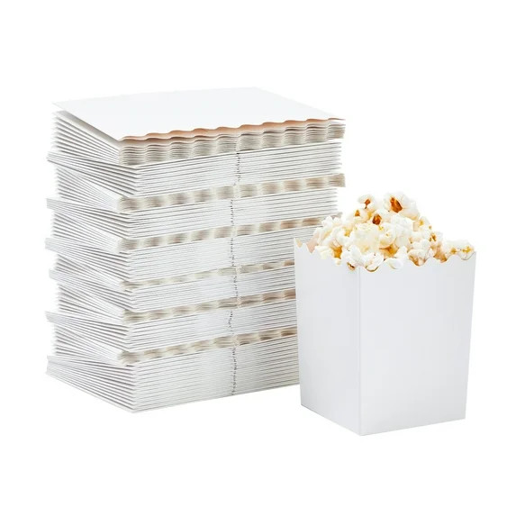 100 Pack Mini Popcorn Boxes for Party, Bulk White Popcorn Containers for Movie Night Decorations ... | Walmart (US)