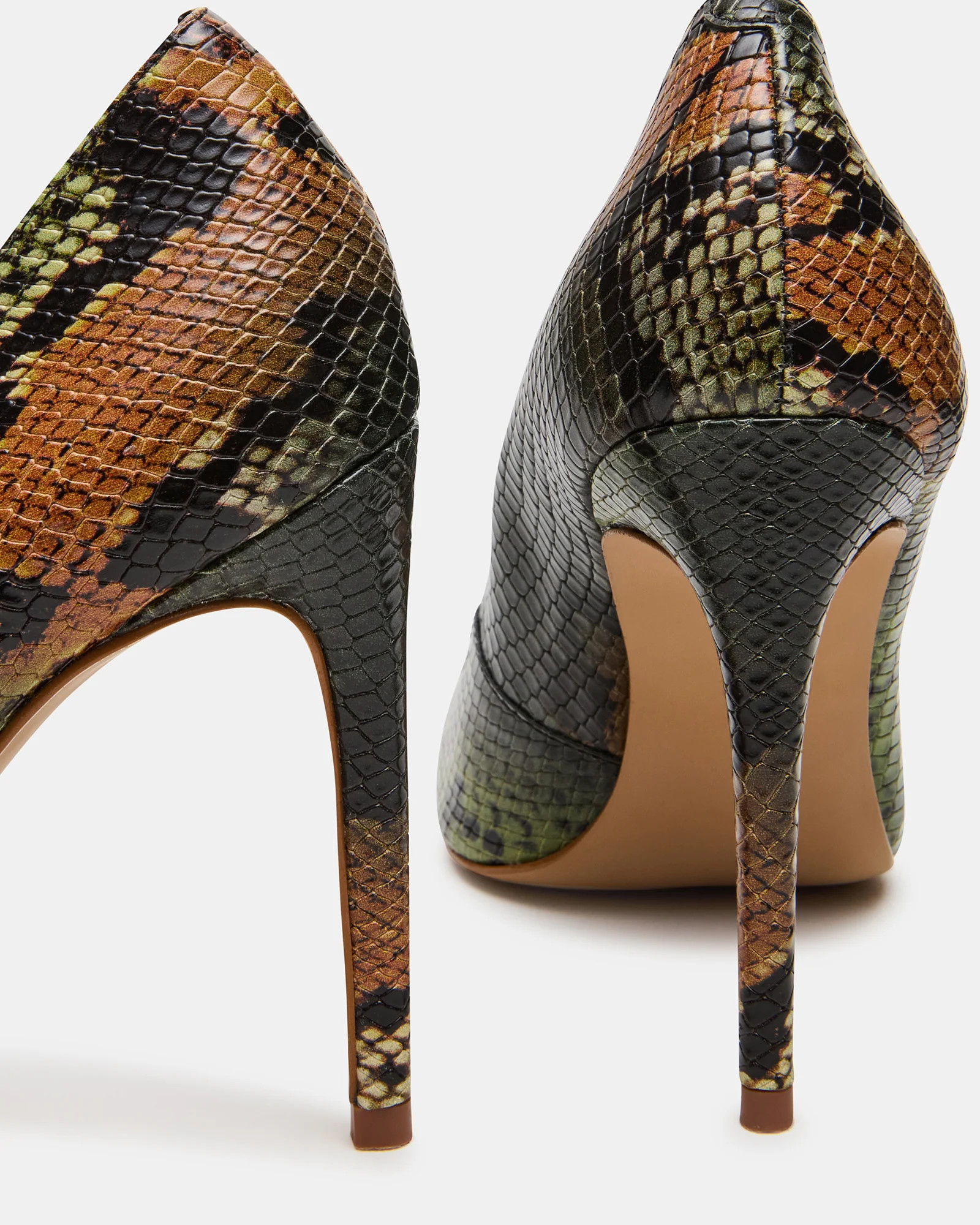 NOIR Green Snake Pointed-Toe Stiletto Pump Women's Heels | Steve Madden (US)