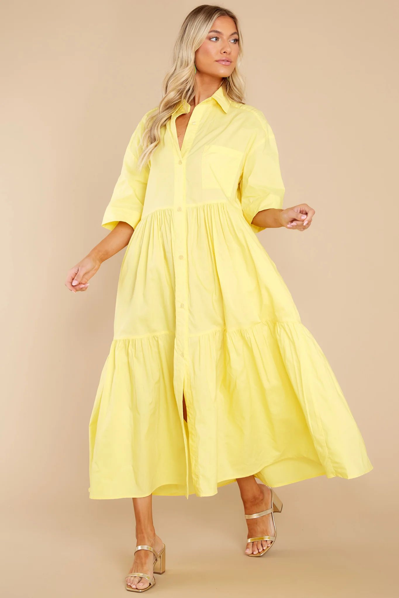 Designed To Unwind Yellow Maxi Dress | Red Dress 