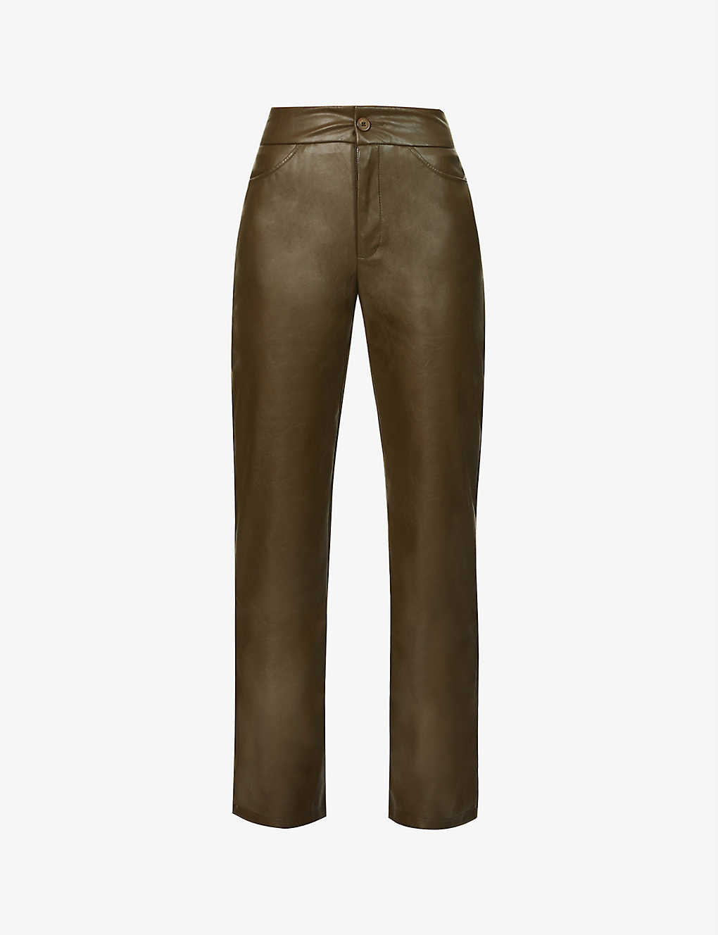 Wide-leg high-rise faux-leather trousers | Selfridges