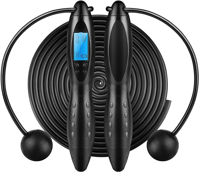 Yuccer Digital Smart Jump Rope, Adjustable Speed Skipping Rope with Calorie Counter and Weight Se... | Amazon (US)