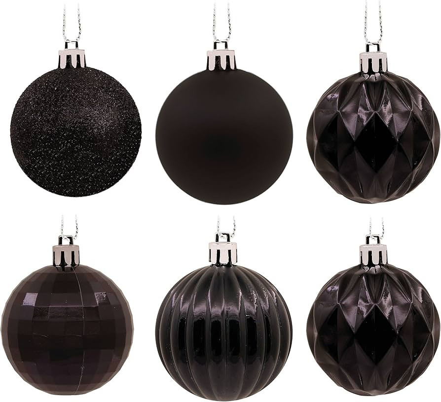 Hallmark Black Christmas Balls Christmas Ornaments, Set of 24 | Amazon (US)