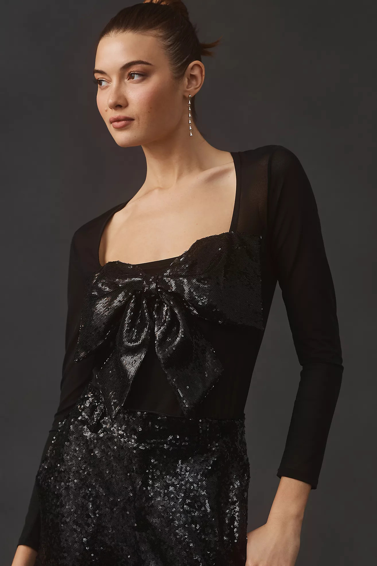 By Anthropologie Sequin Bow Bodysuit | Anthropologie (US)