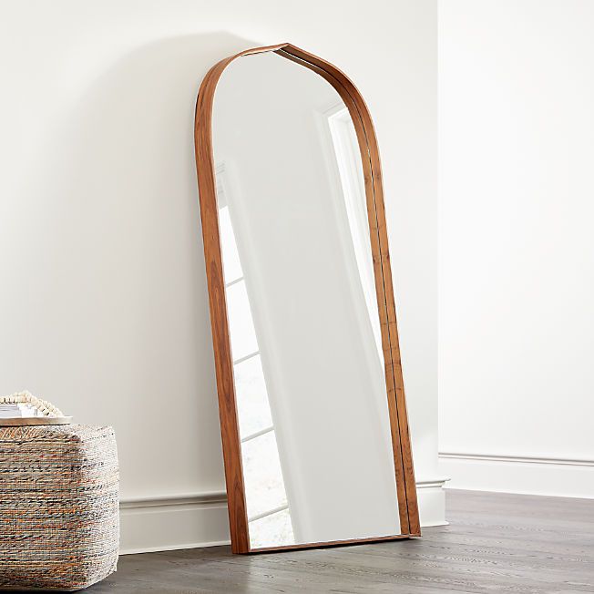 Penarth Walnut Floor Mirror + Reviews | Crate & Barrel | Crate & Barrel