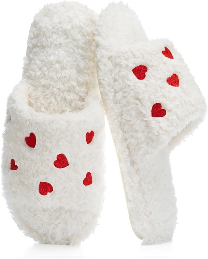 GOEWY Fuzzy Open Toe Slippers for Women Indoor Cozy Memory Foam Slip On House Slides Shoes Gifts ... | Amazon (US)