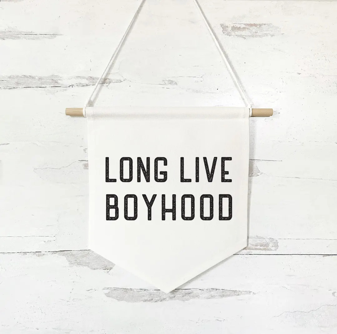 Nursery Wall Decor, Long Live Boyhood Pennant Flag Wall Art Banner, Kids Room Decor - Etsy | Etsy (US)