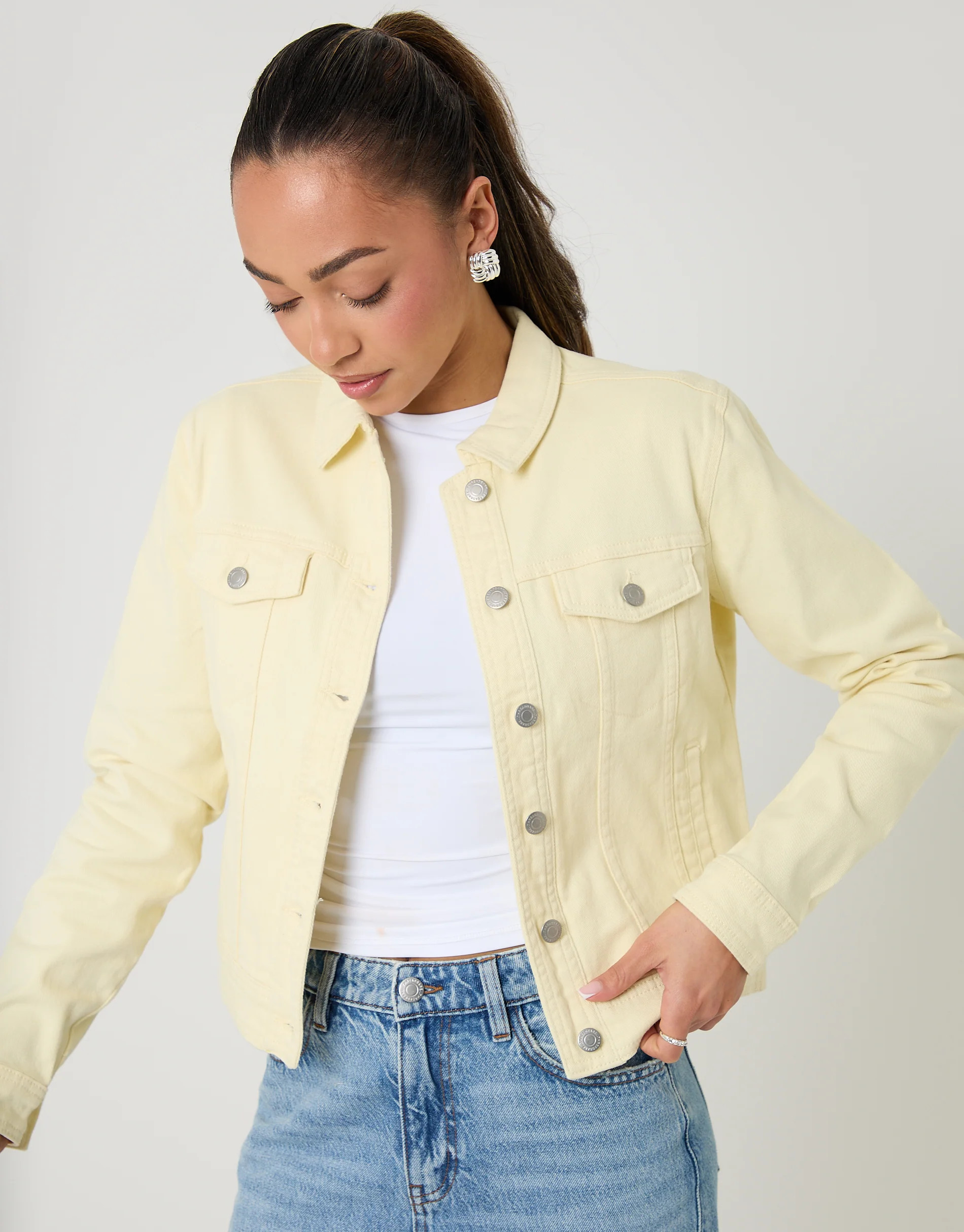 Yellow Stretch Denim Jacket | Threadbare