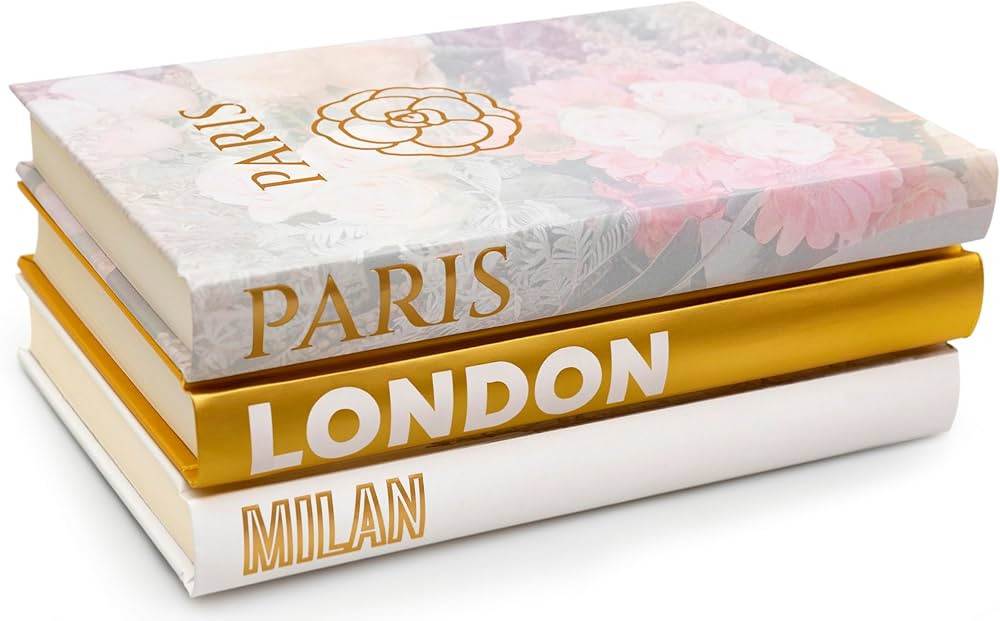 Decorative Books for Home - Shelf Decor Accents - Set of 3 - Modern Hardcover Book Stack - Matte ... | Amazon (US)