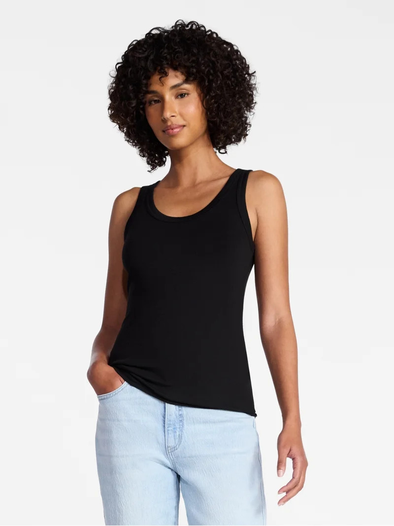 Time and Tru Women's Ribbed Tank Top, Sizes XS-XXXL | Walmart (US)