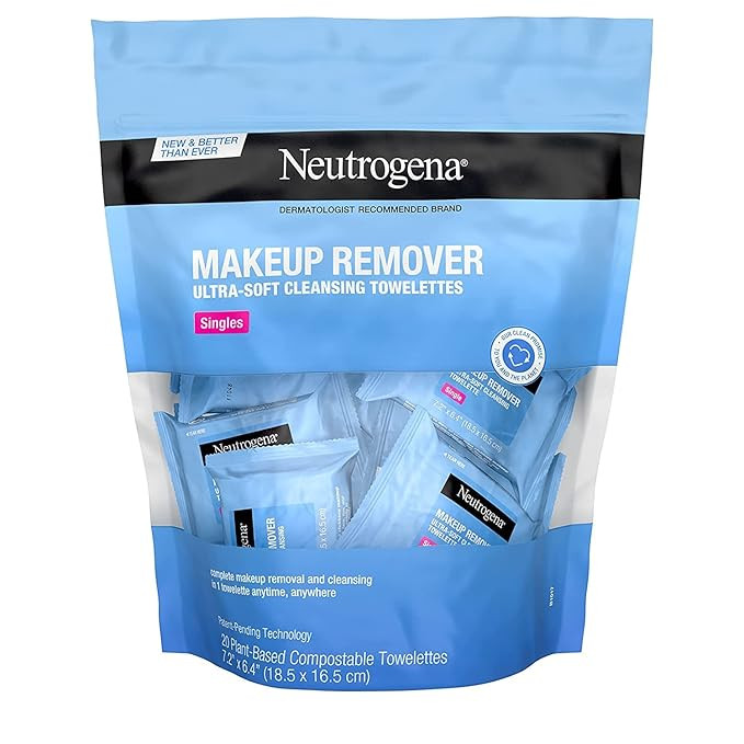Neutrogena Makeup Remover Cleansing Towelette Singles, Daily Face Wipes to Remove Dirt, Oil, Make... | Amazon (US)
