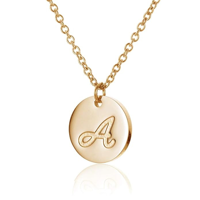 HUAN XUN Initial Necklace Best Friend Necklaces for Girls Stainless Steel, 18" | Amazon (US)