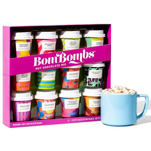 BomBombs, Hot Chocolate Mix Gift Set with Mini Cup Packaging, Dessert Flavors Include Rocky Road, Cookies Butter, Pumpkin Pie & More, Set of 12 | Amazon (US)