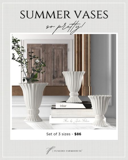 This set of vases is definitely my favorite find this week. How gorgeous for summer blooms! Nice sizes and so affordable  

#LTKfindsunder100 #LTKSeasonal #LTKhome