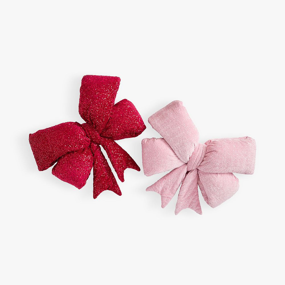LoveShackFancy Sequin Bow Pillow | Pottery Barn Teen
