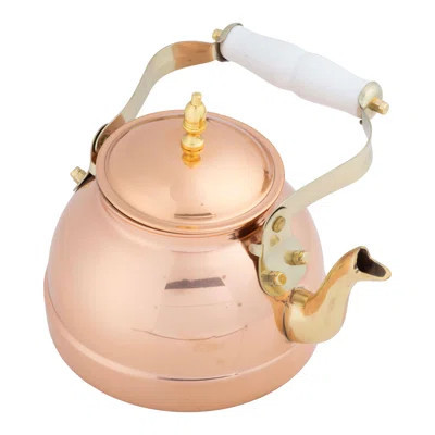 Classic Cuisine Copper Tea Kettle - Teapot for Stovetop with Copper Exterior, Nickel Lining, and Ceramic Handle - 7.25C/1.8Q Vintage-Style Kettle - Pe | Wayfair North America