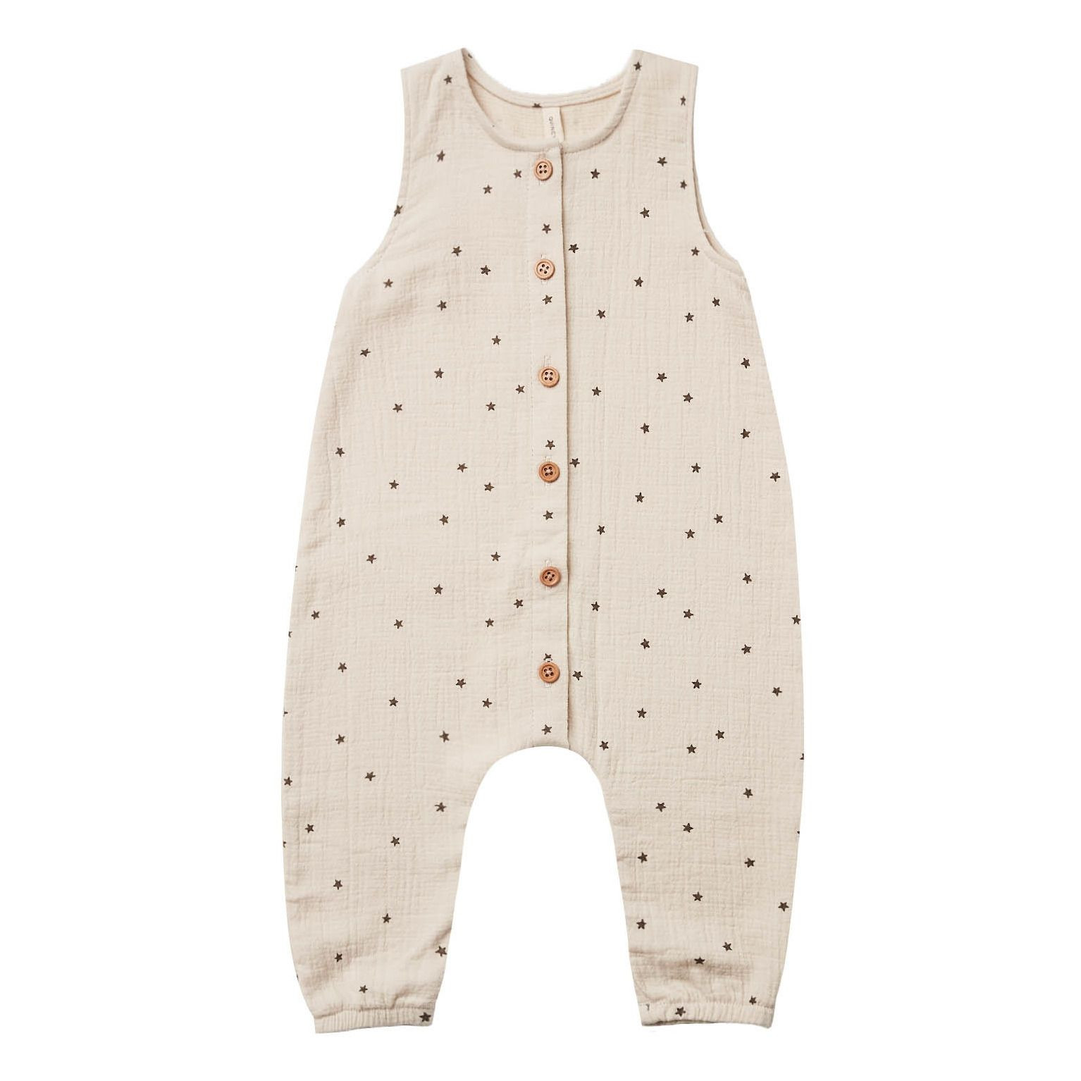 Star Organic Double Cotton Muslin Jumpsuit  Off white Quincy Mae Fashion Baby | Smallable DE