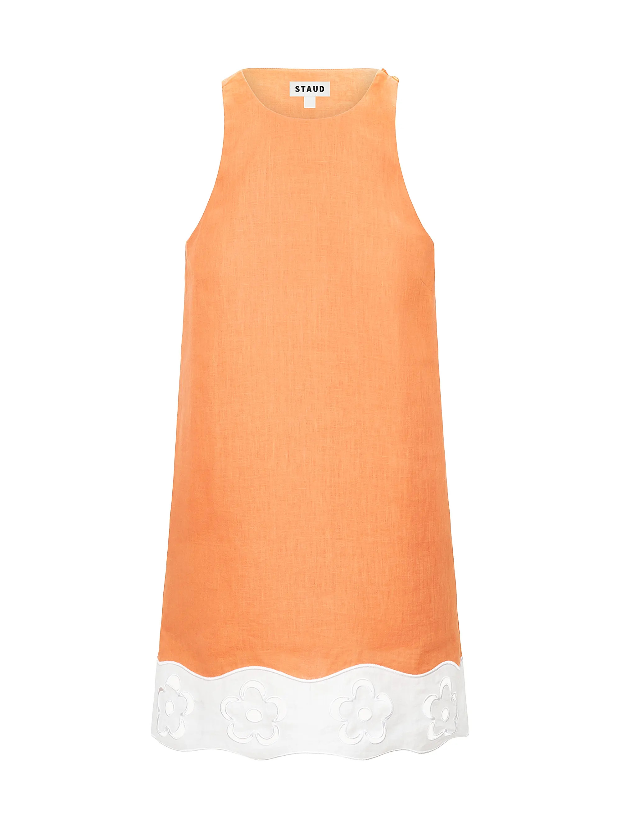 Mika Floral Eyelet-Trimmed Linen Shift Minidress | Saks Fifth Avenue