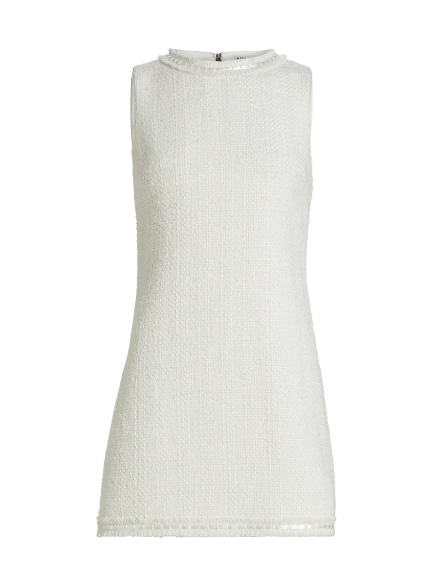 Women's Coley Tweed Sleeveless Minidress - Off White Oatmeal - Size 10 | Saks Fifth Avenue
