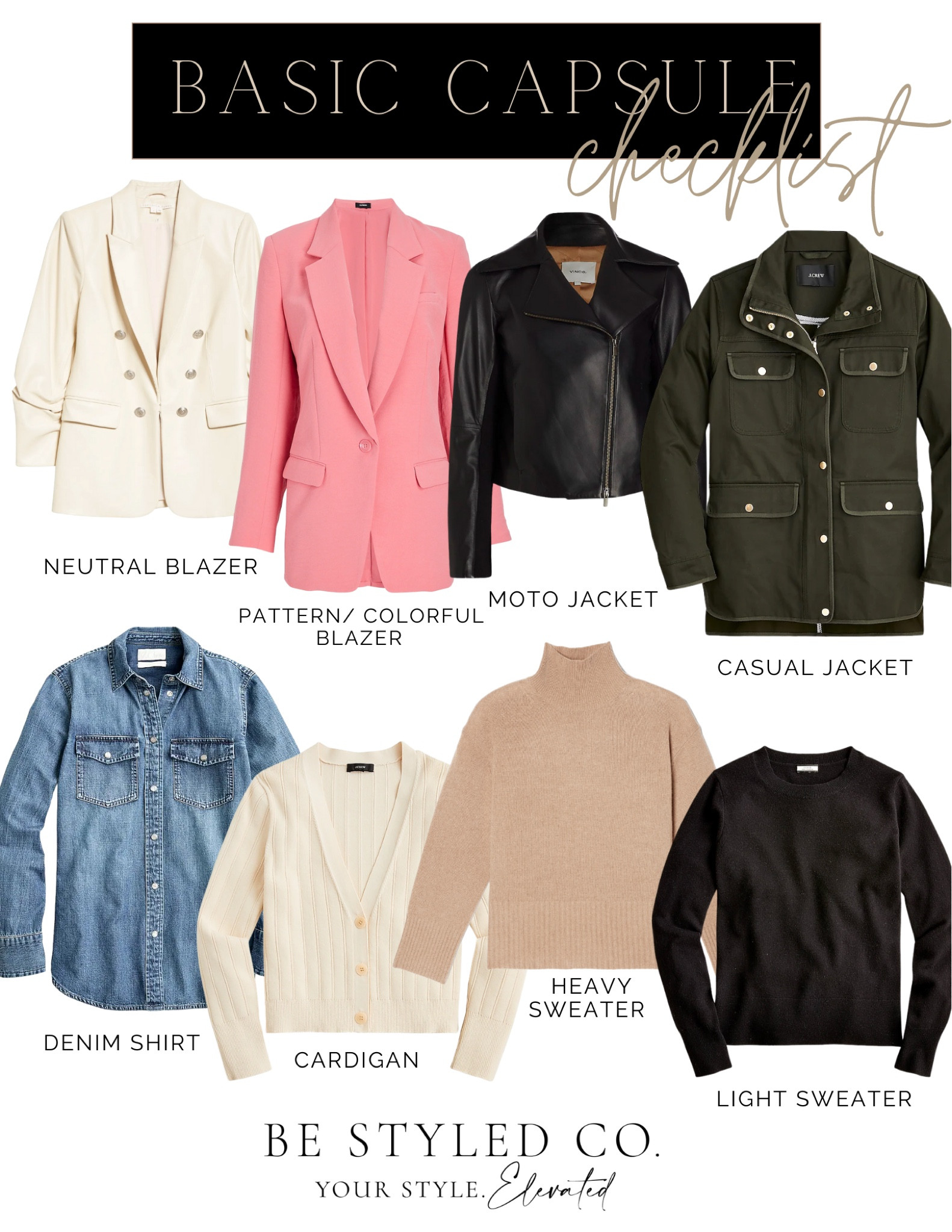 Wardrobe craps ups basics - jackets / sweaters / tops #wardrobecapsule #capsulewardrobe 

#LTKworkwear #LTKstyletip #LTKFind
